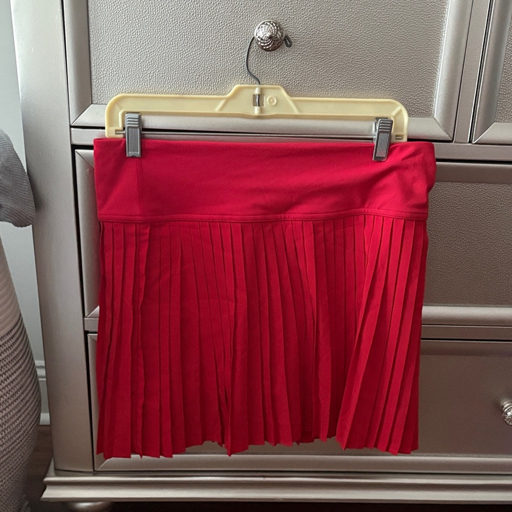 Fabletics Red Pleated Tennis Skirt Size Large